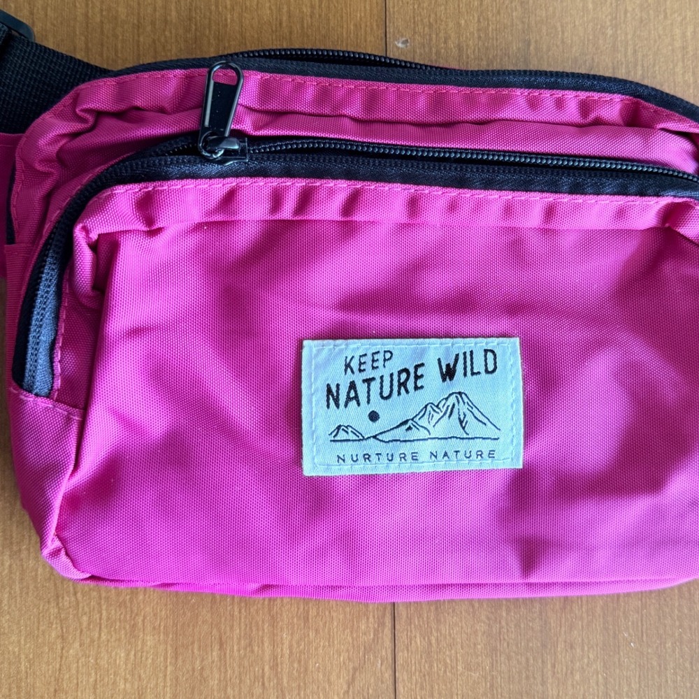 Keep Nature Wild Unisex Eco Nylon Fanny Pack,Magenta Pink, OS - Picture 2 of 4